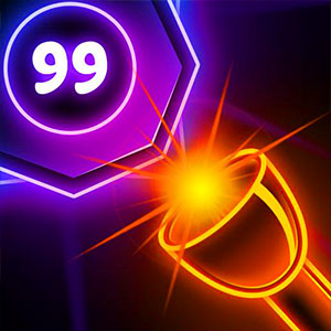 Neon Blaster gameplay screenshot - similar to Knife Flip