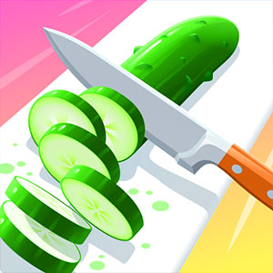 Perfect Slices Online gameplay screenshot - similar to SKI Rush 3D