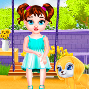 Baby Taylor Backyard Cleaning gameplay screenshot - similar to Swipex