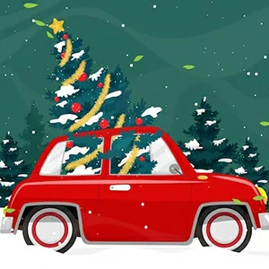 Christmas Drive gameplay screenshot - similar to Robot Car Transform
