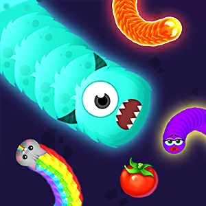 Wormate.io gameplay screenshot - similar to Fishing Hook