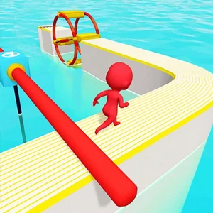 Waterpark Slide Race gameplay screenshot - similar to Hover Skirt Run