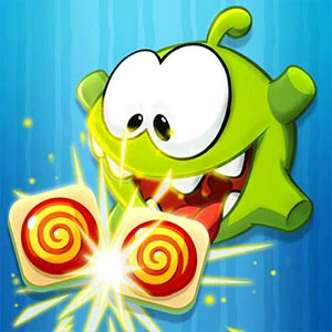 Om Nom Connect Christmas gameplay screenshot - similar to Tetris Cube