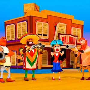 Saloon Robbery gameplay screenshot - similar to Bubble Boxes Online