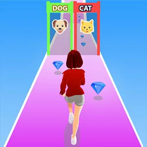 Girl Fun Race gameplay screenshot - similar to Hex Zen
