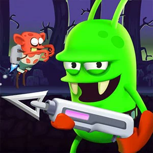 Zombie Catcher Online gameplay screenshot - similar to Asteroids