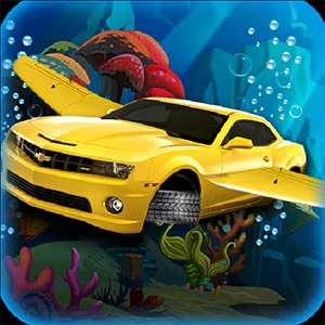 Underwater Car Racing Simulator gameplay screenshot - similar to Bubble Penguins