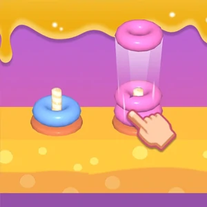Donut Sort Fun gameplay screenshot - similar to Geometry world neon