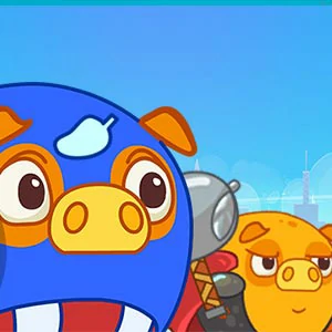 Mango Piggy Hero gameplay screenshot - similar to Stickman Shooting Hero