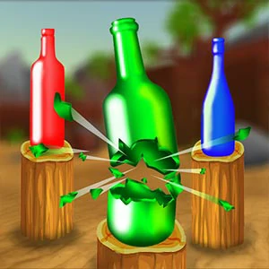 Bottle Shoot 3D gameplay screenshot - similar to Super Dash Car
