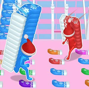 Christmas Bridge Runner gameplay screenshot - similar to Cat Fire