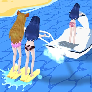 Girl Surfer 3D gameplay screenshot - similar to F1 Racing