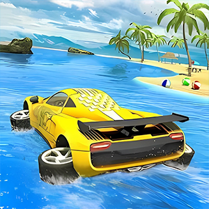 Water Surfer Car Stunt gameplay screenshot - similar to 2048Blocks
