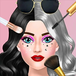 Makeup Race gameplay screenshot - similar to Fruit Slice