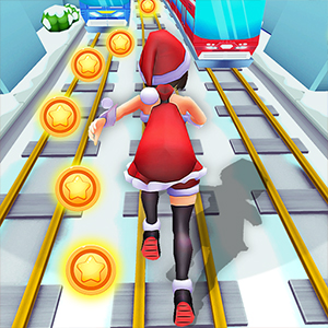 Subway Santa Princess Runner gameplay screenshot - similar to DROP 2048