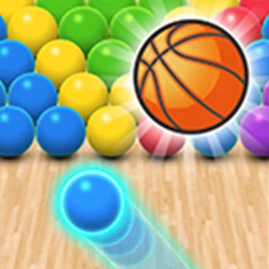 Bubble Shoot BasketBall gameplay screenshot - similar to Rolly Vortex