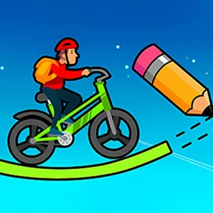 Draw the bike Bridge gameplay screenshot - similar to Cat Evolution
