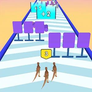 Dinosaur Runner 3D gameplay screenshot - similar to Bubble Cat