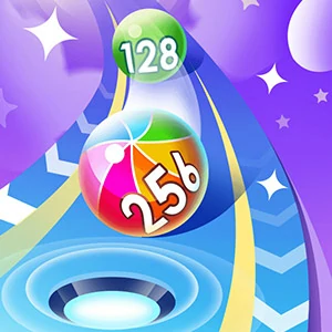 2048 Run Gorgeous Balls gameplay screenshot - similar to Roll This Ball
