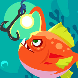 Happy Fishing gameplay screenshot - similar to Bubble Spinner