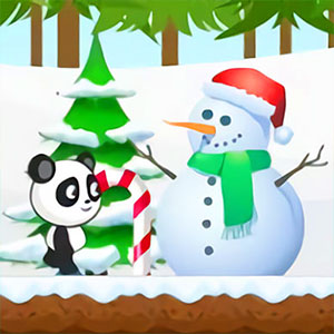Christmas Panda Run gameplay screenshot - similar to BubbleWoods
