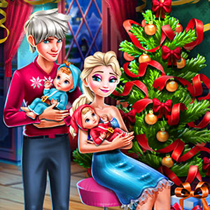 Princesses Christmas Family Date gameplay screenshot - similar to Winding Road