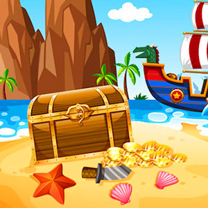 Pirates Treasure gameplay screenshot - similar to Rainbow Stacker