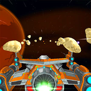 AstroidBlaster gameplay screenshot - similar to Slice it Fair