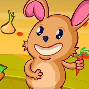 Veggi Rabbit gameplay screenshot - similar to Bubble it jam